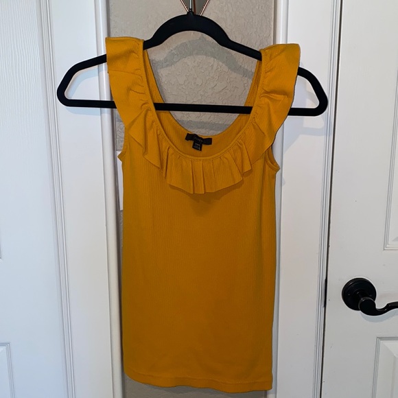 JCrew Yellow Ruffle Top - Picture 3 of 6